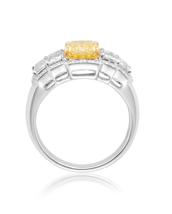 ‘Canary’ - Yellow and White Diamond Ring